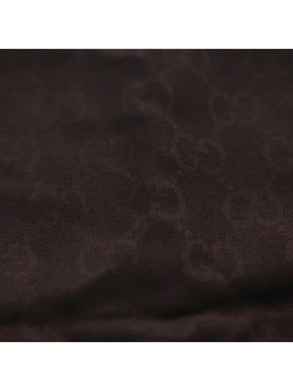 Gucci GG Wool Silk Shawl Scarf Brown